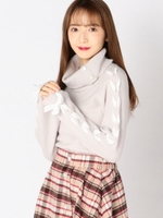 お袖ケーブルゆるニット/ライトグレー