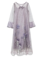 アフリカンフラワー刺繍ワンピース/LAV