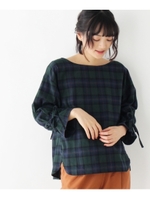 アムンゼン袖リボンブラウス/ダークグリーン(223)