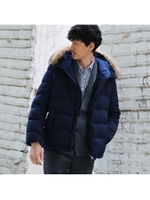 ウールライクダウンジャケット [ メンズ アウター ダウン フード ファー 取り外し可  ]/ネイビー(493)