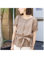 ウエストリボントップス/モカ