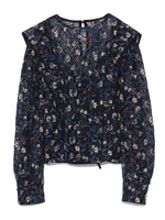 エンブロイダリーレースブラウス/BLK