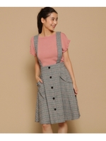 オータムチェックAラインスカート/ブラック(219)