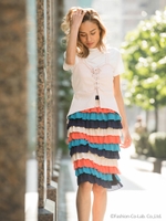 カラフルスカート/ネイビー