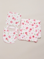 [ベビー・セット商品]コットンガーゼオリジナルプリント3点セット/パープル