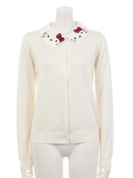 キティ襟ニットカーデ/WH