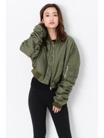 ギャザースリーブブルゾン/KHAKI