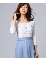 ギャザードレーププルオーバー/ライトグレー(011)