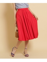 ギャザーフレアスカート/レッド(062)