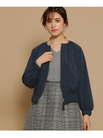 ギャザリング　ノーカラージャケット/ネイビー(093)