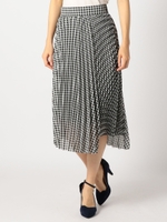 ギンガムチェックプリーツスカート/シロクロ