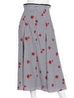 ギンガムローズフレアースカート/レッド