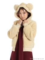クマ耳ボアブルゾン/ベージュ