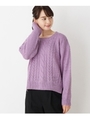 クルーネックケーブルプルオーバー/ライトパープル(081)