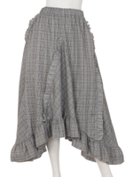 グレンチェックロングスカート/GRY