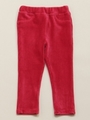 コーデュロイベロアフル丈スリムパンツ/レッド