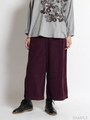 コーデュロイ製品染めワイドパンツ/ボルドー