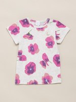 スミレプリント半袖Tシャツ/ピンク