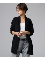 コットンジャージロングカーディガン/ブラック(019)