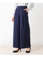 サイドボタンワイドパンツ/ネイビー(093)