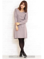 サッシュベルトワンピース/トップグレー1(021)