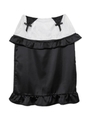 サテンガータースカート/ブラック×ホワイト