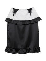 サテンガータースカート/ブラック×ホワイト