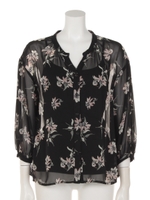 シフォンドロップギャザースリーブBL/ブラック