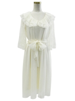 シフォンレースロングワンピース/ホワイト