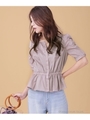 シャーリングスリーブブラウス/モカ