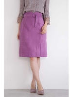 シルキースウェードタイトスカート/ライラック1(081)
