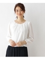 ジョーゼット タックブラウス/ホワイト(001)