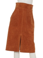 スウェードピンキングタイトスカート/キャメル