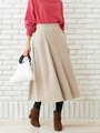 スエードタッチキリカエフレアスカート/ベージュ