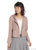 スエードリボンフードジャケット/モカ