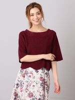 スカラップヘムニット/ボルドー