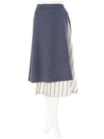 ストライプドッキングデザインスカート/ネイビー