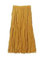 スパンブロードワッシャープリーツマキシスカート/マスタード