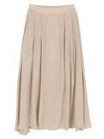 スラブイレギュラーヘムフレアマキシスカート/ライトベージュ