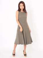 ソフトジャージーフレアワンピース/KHAKI