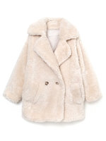 ダブルボタンボアコート/ホワイト