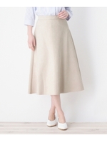 ダンボールスエードタッチミモレスカート/ライトベージュ(051)
