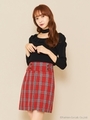 チェックタックスカート/レッド