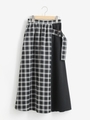 チェック柄ラップ風スカート/ブラック柄