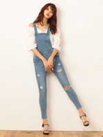 デニムスキニーサロペット/デニムブルー