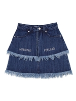 デニムレイヤードスカート/ブルー