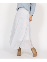 ドットエアリーロングスカート/ライトグレー(111)