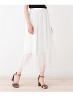 ドットチュールフリルスカート/ホワイト系(002)