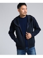 ニットスリーブジップアップパーカー[ メンズ パーカー フーディー ]/ネイビー(093)