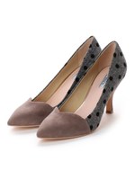 ハートカットパンプス/ベージュコンビ